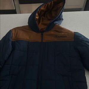 Ariat Navy and Tan Quilted Jacket